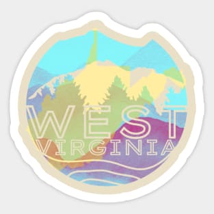 West Virginia 304 Pastel Mountains Sticker